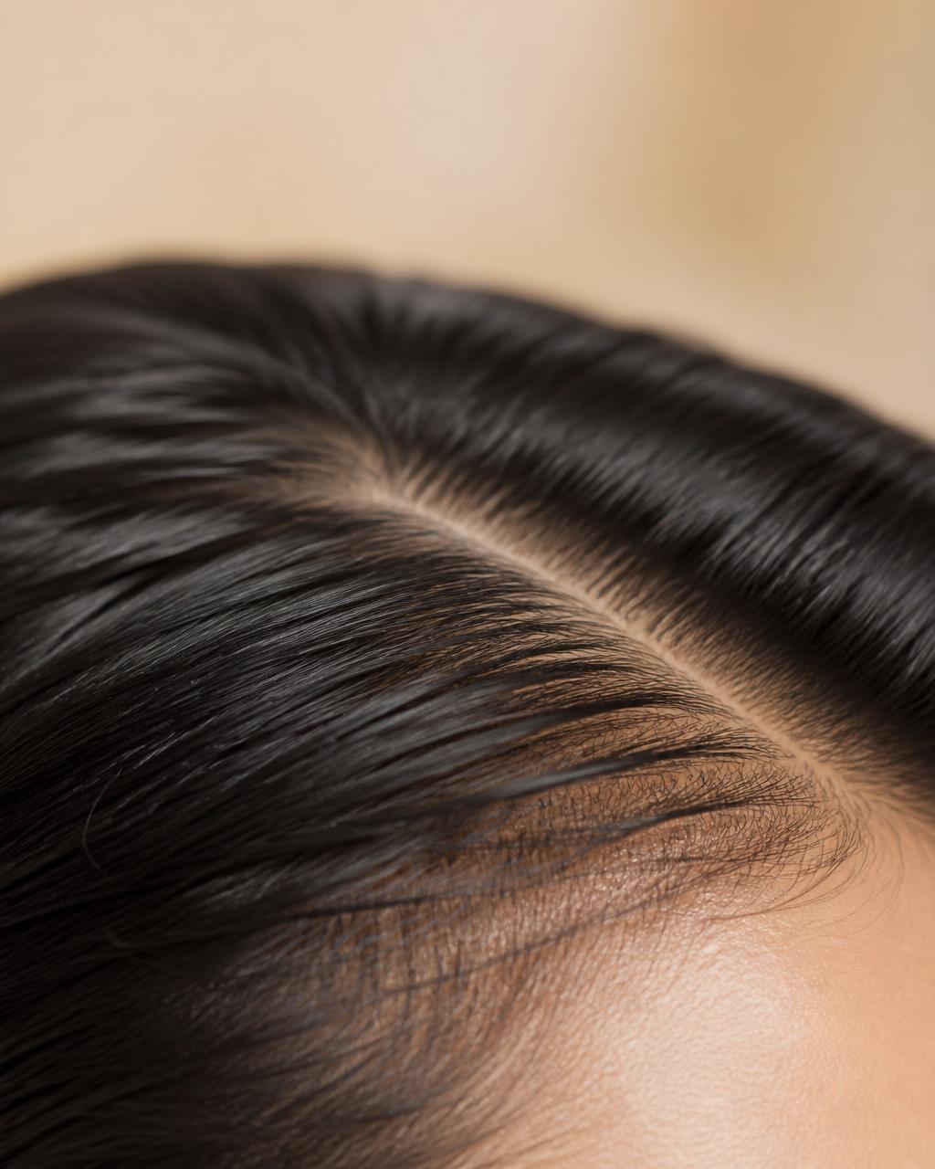 Editorial close-up of healthy hair texture